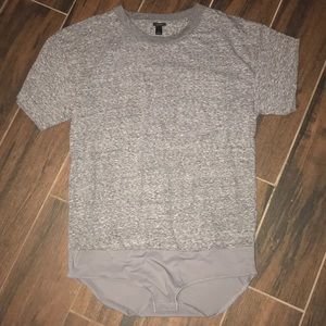 J. Crew NWOT grey tee body suit with side pocket